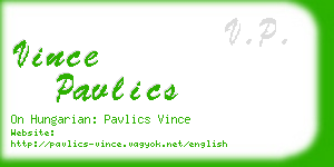 vince pavlics business card